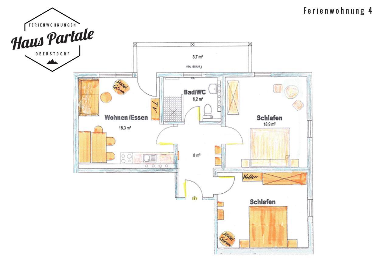 Haus Partale Lägenhet Oberstdorf Exteriör bild
